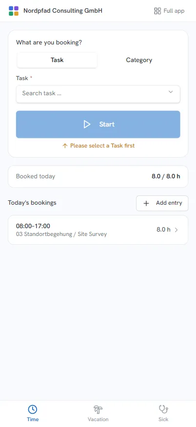 Time tracking on the go.